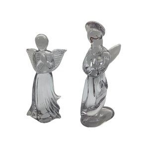 Glass Angel Figurines, Set of 2